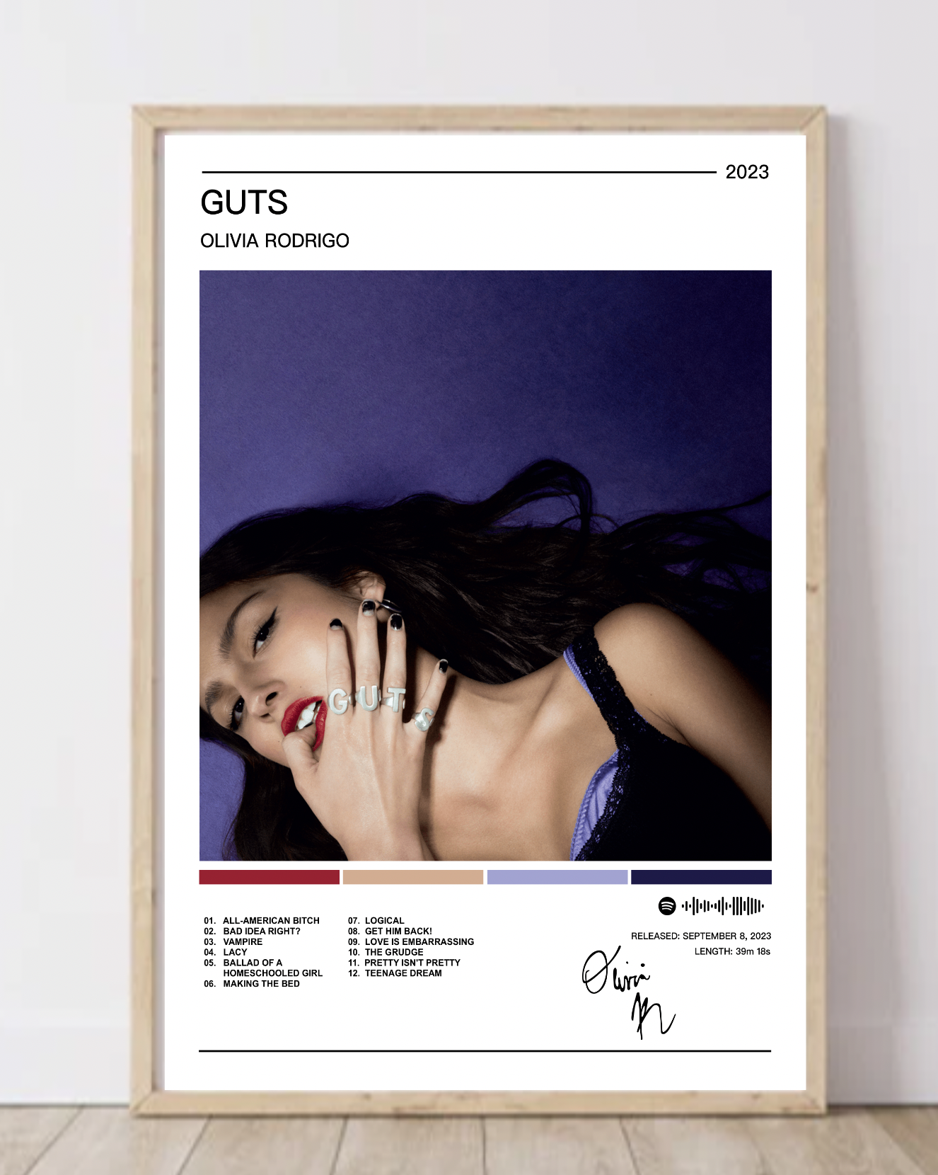 Olivia Rodrigo |  Guts Album Poster